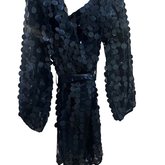 Lovers + Friends Black Sequin Long Sleeve Dress - Picture 3 of 8